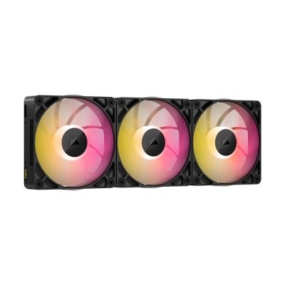image CORSAIR iCUE Link RX120 Max RGB 120mm PWM Ventilateur Épaiss avec iCUE Link System Hub – Pression Statique Élevée – Palier à Dôme Magnétique – Pack Triple – Noir