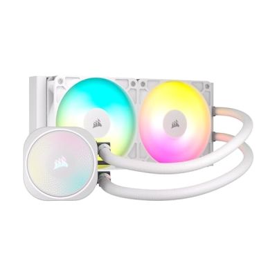 image CORSAIR Nautilus 240 RS ARGB Refroidisseur Liquide pour CPU – 240mm AIO – Faible Bruit – Connexion Directe de Carte Mère – Intel LGA 1851/1700, AMD AM5/AM4 – 2X RS120 ARGB Ventilateurs Inclus – Blanc