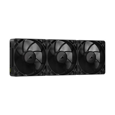 image CORSAIR iCUE Link RX120 Max 120mm PWM Ventilateur Épaiss avec iCUE Link System Hub – Pression Statique Élevée – Liquid Crystal Polymer – Palier à Dôme Magnétique – Pack Triple – Noir