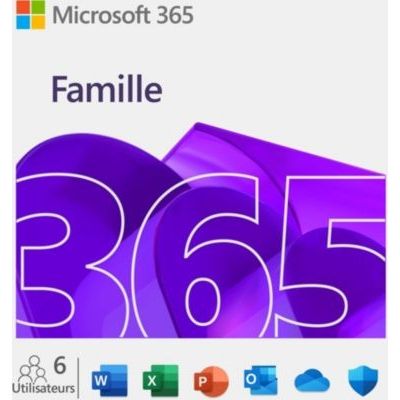 Microsoft 365 Famille pour 6 utilisateurs - Abonnement de 1 an • Code dactivation pour PC Mac Android & iOS