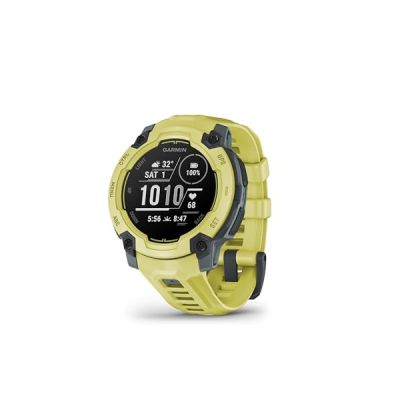 image Garmin Instinct E - Montre GPS Robuste et connectée – Citron Vert avec Bracelet Citron Vert – Boîtier 45 mm