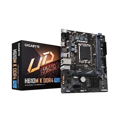 image GIGABYTE H610M K DDR4 Carte mère - Compatible avec processeurs Intel Core 14th Gen CPUs, 3+1+1 Phases Hybrid Power Design, up to 3200MHz DDR4, 1xPCIe 3.0 M.2, GbE LAN, USB 3.2 Gen 1