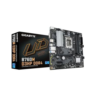 GIGABYTE B760M D3HP DDR4 Carte Mère - Prend en Charge Les processeurs Intel Core de 14e génération, VRM numérique 4+1+1 Phases, jusqu'à 5333MHz DDR4 (OC), 2xPCIe 4.0 M.2, LAN GbE, USB 3.2 Gen1