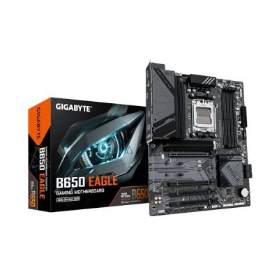 GIGABYTE B650 Eagle Carte mère - AMD Ryzen série 9000, VRM 12+2+2 Phases, jusqu'à 7600 MHz DDR5 (OC), 1xPCIe 5.0 + 2xPCIe 4.0 M.2, LAN GbE, USB 3.2 Gen 2