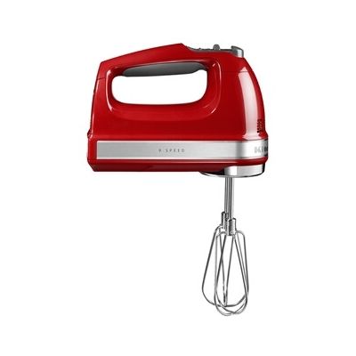 KitchenAid Batteur à Main 9 Vitesses, Moteur CC 85W Silencieux avec Démarrage Doux, 6 Accessoires – Fouets, Crochets & Tige, Cordon Pivotant, Sac de Rangement, Rouge Empire