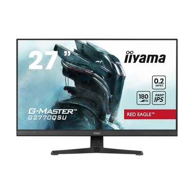 image Ecran IIYAMA 27'' G-Master 0.2ms Red Eagle Fast IPS 2560x1440 180Hz 400 CD/m² HDMI DisplayPort 4xUSB (3.2) HPs 2x2W FreeSync Black Tuner G2770QSU-B6