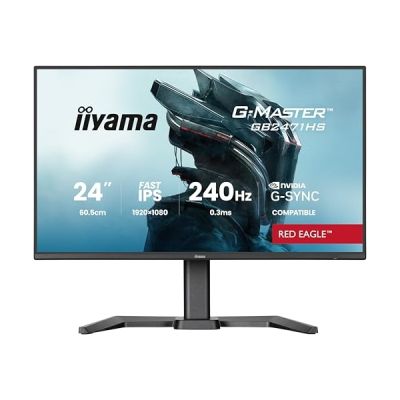 image Ecran PC Gamer - IIYAMA - 238 - FHD - 240Hz - Dalle Fast IPS - 0.3ms - Réglable en hauteur - G-Master Red Eagle