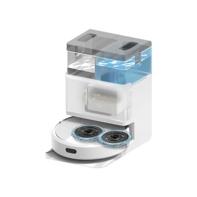image iRobot Roomba Plus 405 Combo Robot + AutoWash - Base Multifonction - Lavage et séchage des lingettes - LiDAR Clearview - 75 Jours d'autovidage - Double Lavage avec SmartScrub - Blanc