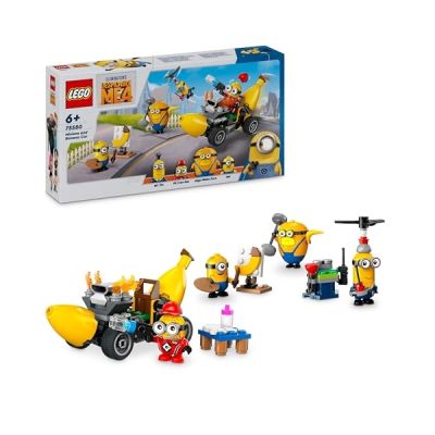 image LEGO Despicable Me Minions and Banana Car Toy, Movie Set for 6 Plus Year Old Kids, Boys & Girls, Fun Small Vehicle Playset, Gift for Fans of Creative Building 75580