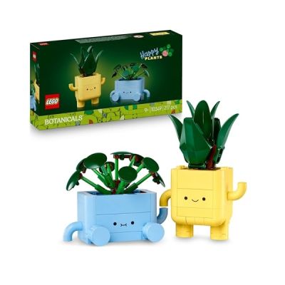 LEGO Botanicals Petites Plantes Souriantes - Jouet - Loisirs Créatifs - 2 Plantes Artificielles, 2 Pots de Fleurs Colorés & Visages Interchangeables - Cadeau Nature pour Fille dès 9 Ans & Ado 10349