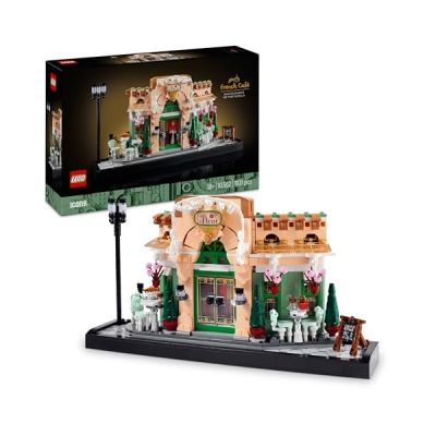 LEGO Icons Le café français - Construction pour Adulte sur Paris - Architecture Parisienne, chaises décoratives, Pots de Fleurs - Maquette de décoration Maison ou Bureau - Cadeau Femme ou Homme 10362
