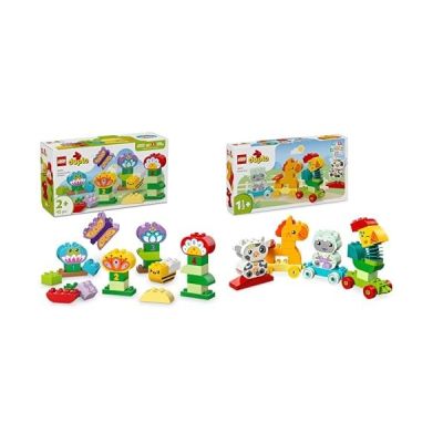 LEGO Duplo Le Jardin Créatif et Les Fleurs - Jouet Interactif Montessori dès 2 Ans - Jeu à Empiler - Fleurs & Briques avec Chiffres pour Développer la Motricité Fine 10444