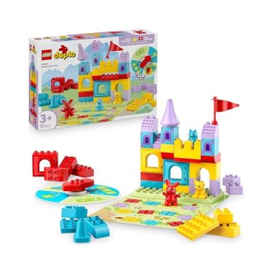 LEGO Duplo Le Jeu du château d’Hopsy 10450 | Jouet pour fille ou garçon dès 3 ans, 3 figurines animales, 1 château et 1 jeu de société avec roue, idée cadeau, 47 pièces