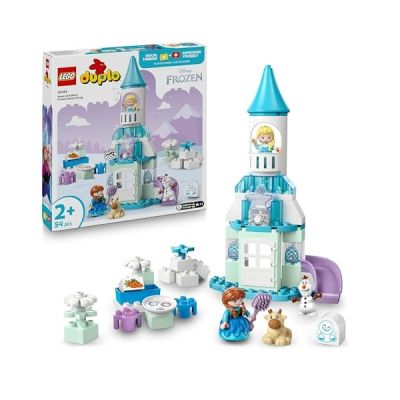image LEGO Duplo │ Disney La Fête d’Anna et Elsa au Château de Glace - Jeu Éducatif avec 5 Figurines Dont Olaf & Bébé Sven - Inclut Une Brique Lumineuse - Cadeau Enfant : Fille ou Garçon dès 2 Ans 10455