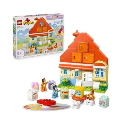 image LEGO Duplo La Maison de Famille de Bluey et Le Jeu de Mémoire - Jouet Interactif Inspiré du Jeu de Société - 3 Figurines, Fenêtres & Roue Fonctionnelles - Cadeau pour Fille ou Garçon dès 3 Ans 10459