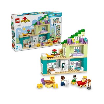 image LEGO Duplo Ma Ville La Maison Familiale Moderne 3-en-1 - Jouet Éducatif - Motricité Fine - Set Montessori Interactif - Accessoires de Maison de Poupées - Cadeau pour Fille ou Garçon dès 2 Ans 10470
