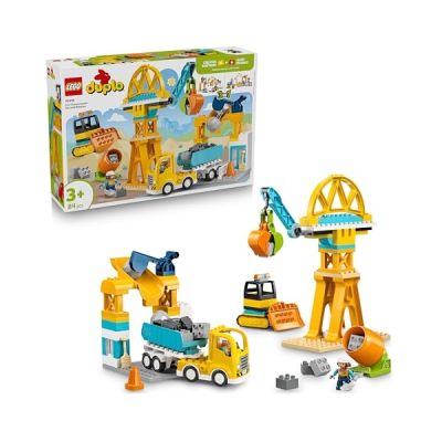 image LEGO Duplo Ma Ville Le Chantier et Les Véhicules de Construction 3-en-1 - Jouet Éducatif - Motricité Fine - Camions, Grues, Pelleteuses - Cadeau d'anniversaire pour Garçon ou Fille dès 3 Ans 10476