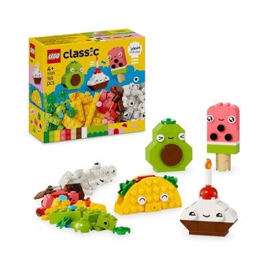 LEGO Classic Les Aliments créatifs 11039 | Jeu de construction pour garçon 4 ans, briques pour créer cupcake, glace, avocat & taco, cadeau d'anniversaire, 150 pièces
