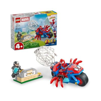 LEGO Spidey Spidey sur sa Moto Contre Rhino 11206 | Jouet pour garçon ou fille dès 4 ans, jouet super-héros avec moto, 2 minifigurines, Marvel, idée cadeau, 61 pièces