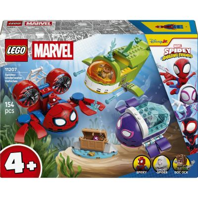 LEGO Spidey Spidey : Les véhicules sous-Marins 11207 | Jouet pour garçon dès 4 ans, jouet super-héros, 3 minifigurines, 3 sous-marins, idée cadeau, 154 pièces