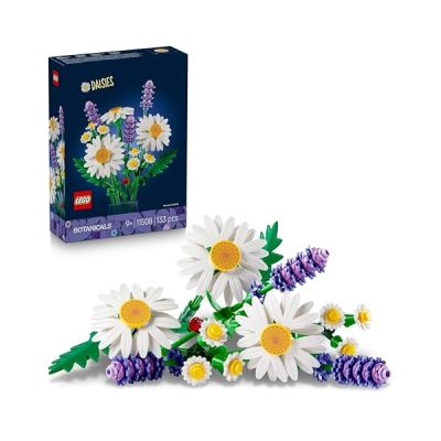 image LEGO Botanicals Marguerites - Bouquet de Fleurs Artificielles - Marguerites & Lavande - Décoration Chambre d'enfant DIY - Cadeau d'anniversaire pour Fille 9 Ans ou Adulte Passionné.e de Plantes 11508