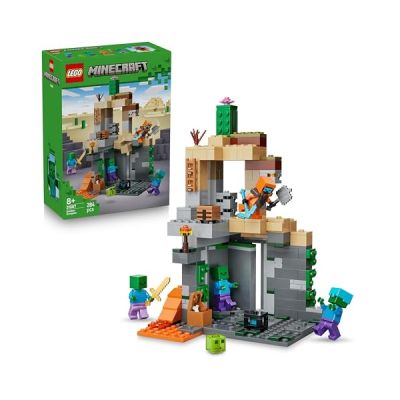 image LEGO Minecraft Le Donjon de Zombies - Jeu Interactif avec Minifigurine de Vagabond, 3 Figurines de Zombies, Slime & Établi - Cadeau Gaming pour Garçon ou Fille dès 8 Ans 21587