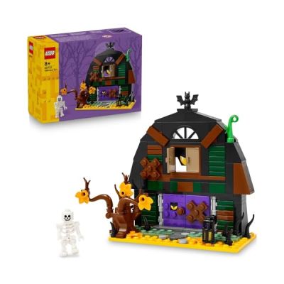 LEGO La Grange d’Halloween - Jouet de Construction avec Squelette & Accessoires Terrifiants Dont Chauve-Souris & Lampes - Décoration Halloween - Cadeau Original pour Garçon ou dès Fille 8 Ans 40721