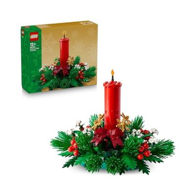 image LEGO Centre de Table de Noël - Jouet avec Bougie, Baies Rouges, Étoiles Dorées & Feuillage - Décoration de Table - Activité en Famille - Cadeau Festif pour Ado Fille ou Garçon dès 12 Ans 40743