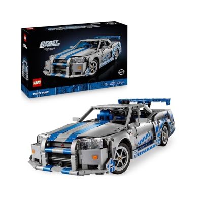 image LEGO Technic Voiture Nissan Skyline GT-R (R34) 2 Fast 2 Furious - Maquette de Voiture pour Adulte - Fonction Drift, Direction, Suspension & Moteur 6 Cylindres - Cadeau Collector pour Fans 42210
