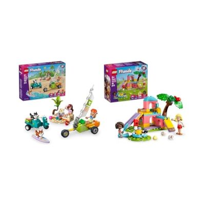 LEGO Friends Surfing Dogs and Adventure Set, Building Toy for 6 Plus Year Old Girls, with 2 Mini Doll Characters and 2 Pet Corgi Animal Figures, Kids’ Creative Playset 42641