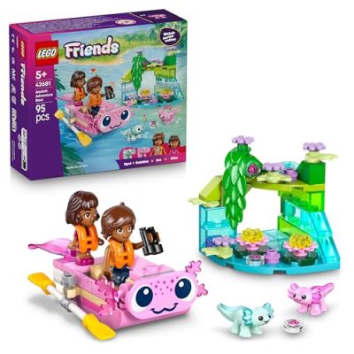 LEGO Friends Le Bateau d’Aventures Axolotl 42681 | Jouet pour fille dès 5 ans, 2 mini-poupées, 2 adorables figurines animales, fleurs, plantes, cadeau d’anniversaire, 95 pièces