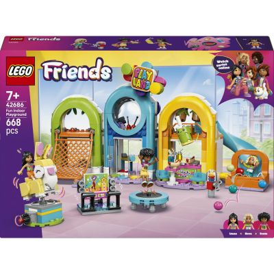 LEGO Friends L’Aire de Jeux d'intérieur 42686 | Jouet pour fille dès 7 ans, 3 mini-poupées, jeu créatif, toboggan, piscine, balles, manège, cadeau d’anniversaire, 668 pièces