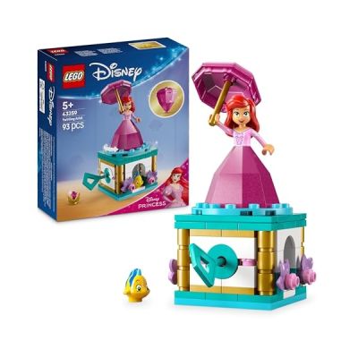 LEGO ǀ Disney Princess Ariel Tournoyante - Jouet de Construction Rotatif avec Mini-Poupée, Figurine de Polochon & Accessoires Dont Diamant & Clé - Cadeau pour Fille dès 5 Ans 43259