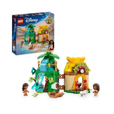LEGO Disney Princess L'île de Vaiana Miniature 43260 | Jouet pour fille dès 5 ans, 2 micro-poupées, maison, toboggan cascade et accessoires, idée cadeau collector, 175 pièces