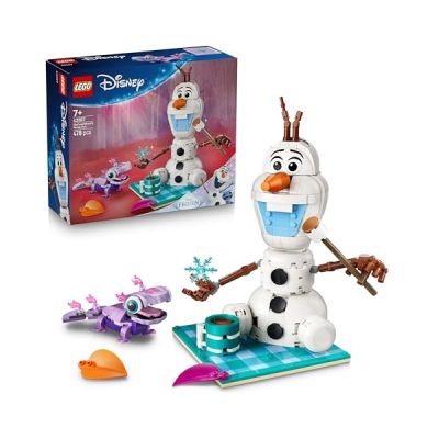 image LEGO ǀ Disney La Reine des Neiges Le Pique-Nique d’Olaf et Bruni - Jouet - Figurine de Bonhomme de Neige avec Couverture & Accessoires - Décoration de Chambre DIY - Cadeau Fille 7 Ans ou Fans 43287