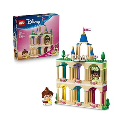 LEGO Disney Princess Belle et Tiana Miniatures avec Un château 43291 | Jouet pour fille dès 5 ans, décoration DIY, 2 figurines de mini-poupées, accessoires, idée cadeau collector, 358 pièces
