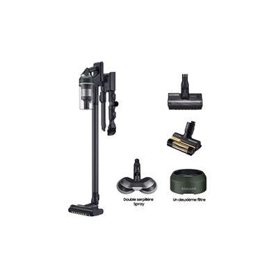 image Aspirateur balai laveur Pack Jet 85 Pet vert + Double Serpilliere Spray + 2eme filtre a particules fines