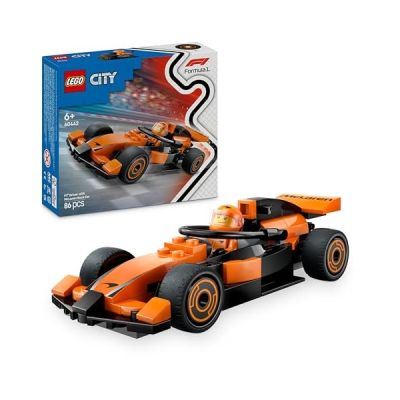 image LEGO City Voiture de Course McLaren avec Pilote de F1 - Jeu de Construction avec véhicule de Formule 1 - Minifigurine de Pilote de Course - Idée de Petit Cadeau pour garçon et Fille dès 6 Ans 60442