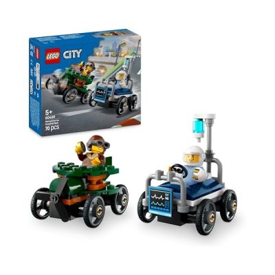 LEGO City Pack de bolides de Course : Avion Contre lit d'hôpital - Jeu de Construction pour garçons et Filles dès 5 Ans avec Voitures caisses à Savon - Idée de Cadeau d'anniversaire 60459