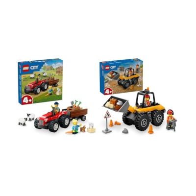 LEGO City Tracteur agricole Rouge avec remorque et Moutons - Jeu de Construction sur Le thème de la Ferme avec Figurines d'animaux - Jouet Montessori - Cadeau pour Apprentissage préscolaire 60461