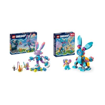 image LEGO DREAMZzz Figurine Izzie et Bunchurro Le Lapin de Jeu 2en1 + Set d'Aventures Animales Créatives de Bunchu 71490 + 71488