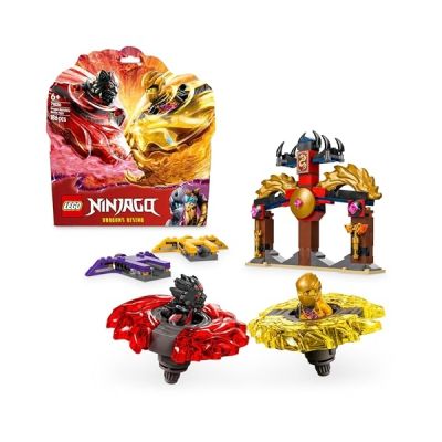 image LEGO Ninjago Pack de Combat Spinjitzu du Dragon - Jeu de Construction avec 2 toupies et 2 minifigurines - Idée Cadeau pour garçons et Filles dès 6 Ans Amateurs de la série TV 71826