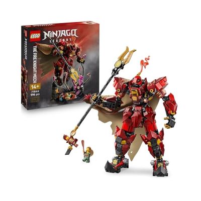 image LEGO Ninjago Le Robot du Chevalier de Feu - Jeu de Construction Monstrueux - Figurine Articulée, 2 Minifigurines & Monstre des Mers sur Présentoir - Cadeau d'anniversaire pour Garçon dès 14 Ans 71846