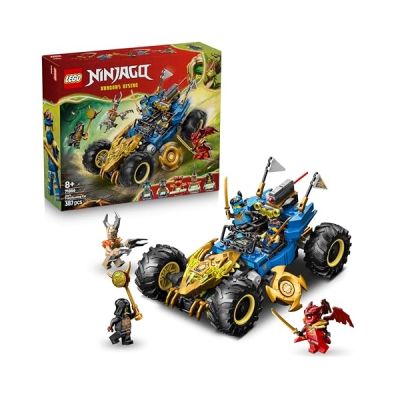 image LEGO Ninjago 2-en-1 La Voiture Transformable de Jay - Camion Ninja avec 5 Minifigurines Dont Kai & NYA - Shurikens & Sabres - Cadeau d'anniversaire pour Garçon dès 8 Ans & Fans 71856