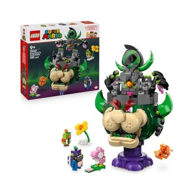 image LEGO Super Mario Prince Florian et Château de Bowser - Jeu Interactif - 4 Figurines dont Yoshi Rose - Support pour Exposer en Décoration - Cadeau pour Garçon, Fille & Fan de Jeux Vidéo dès 9 ans 72042