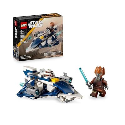 image LEGO Star Wars 75400 The Clone Wars Microfighter Chasseur Jedi de Plo Koon - Jouet avec 2 Fusils à Tenons - Minifigurine avec Sabre Laser - Cadeau pour Garçon dès 6 Ans & Fans de La Guerre des Clones