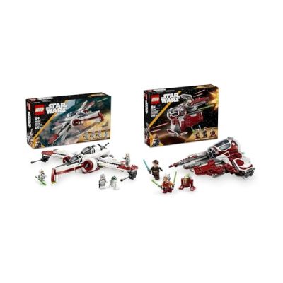 image LEGO Star Wars Chasseur Stellaire ARC-170 + Intercepteur Jedi d'Ahsoka Jouets de Construction Comprend Figurines 75402 + 75401