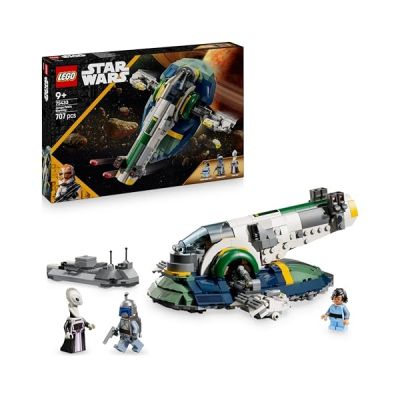 LEGO Star Wars Le Vaisseau de Jango Fett 75433 | Jouet pour garçon dès 9 ans, décoration, ailes rotatives et 3 minifigurines dont Boba Fett, idée cadeau, 707 pièces