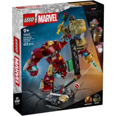 LEGO Marvel Le Combat légendaire Entre Hulkbuster et Hulk 76343 | Jouet pour garçon dès 9 ans, 2 figurines d’action, jouet de super-héros, minifigurine d’Iron Man, idée cadeau, 413 pièces