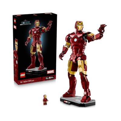 image LEGO ǀ Marvel Iron Man Mark 3 Édition Collector - Figurine - Maquette Avengers pour Adulte - Décoration Intérieure - Minifigurine & Réacteur Arc - Cadeau à Collectionner pour Fans 76344